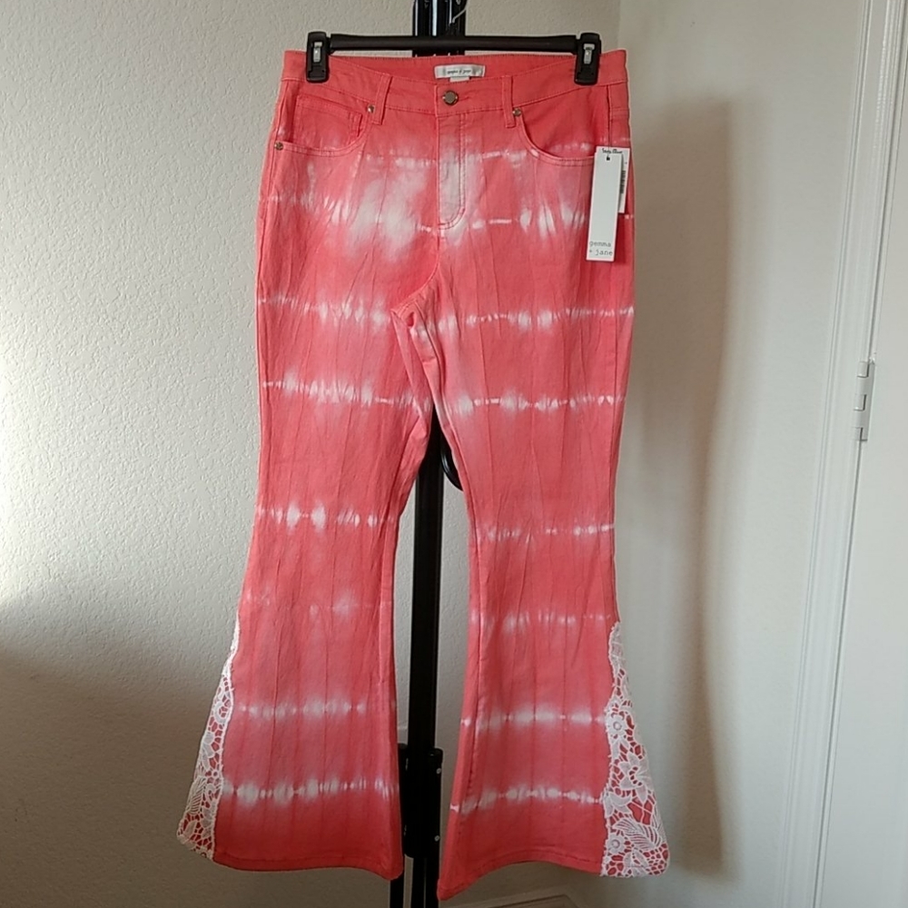 Gemma + Jane size 12 Lace Woman Jeans Orange